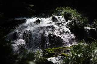 Foto, materiell, befreit, Landschaft, Bild, hat Foto auf Lager,Ach, es ist ein Wasserfall von Ney ja, Spray, reien Strom, Spray des Wassers, Wald