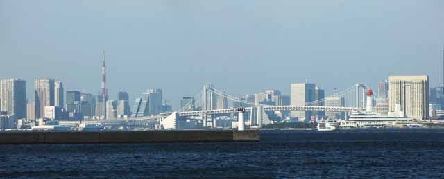 fotografia, materiale, libero il panorama, dipinga, fotografia di scorta,Lo scenario di Baia di Tokio, nave di passeggero, porto, edificio a molti piani, Funenokagakukan