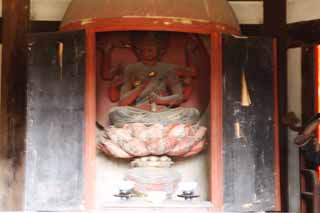 Foto, materiell, befreit, Landschaft, Bild, hat Foto auf Lager,Tofuku-ji Temple Aizome-Tempel, Chaitya, Buddhistisches Bild, Ich werde in roten gemalt, Der Gott der Liebe