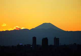 Foto, materieel, vrij, landschap, schilderstuk, bevoorraden foto,Mt. Fuji van de schemering, Mt. Fuji, Gebouw, Maak lijn aan, Berg