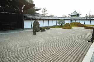 fotografia, material, livra, ajardine, imagine, proveja fotografia,Templo de Tofuku-ji o padre principal jarda dianteira do Hall para cerimnias estatais, Chaitya, pedra, Porto de Chins-estilo, paisagem seca jardim de jardim japons