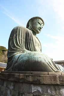 Foto, materieel, vrij, landschap, schilderstuk, bevoorraden foto,Kamakura groot standbeeld van De boeddha, , , Soong trant, Boeddhisme beeldhouwkunst