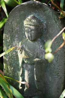 photo, la matire, libre, amnage, dcrivez, photo de la rserve,Temple Hase-dera Ishibotoke, statue de pierre, Grass, Bouddhisme, Chaitya