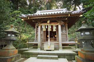 Foto, materiell, befreit, Landschaft, Bild, hat Foto auf Lager,Eshima Shrine Seiten Tsunomiya Yasaka-jinja Shrine, lassen Sie Schrein herunter, Schintoistischer Schrein, , Ozunu Enno
