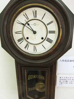 Foto, materieel, vrij, landschap, schilderstuk, bevoorraden foto,Meiji-mura Village Museum hangklok, Clockface, Naald, Curio, Cultureel heritage