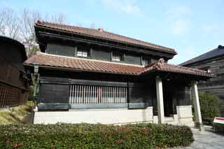 Foto, materiell, befreit, Landschaft, Bild, hat Foto auf Lager,Meiji-mura-Dorf Museum Yasuda Bank Aizu-Zweig, das Bauen vom Meiji, Die Verwestlichung, West-Stilgebude, Kulturelles Erbe