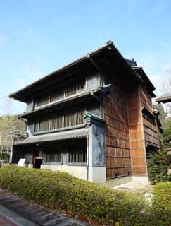 Foto, materiell, befreit, Landschaft, Bild, hat Foto auf Lager,Eine Person des Meiji-mura Village Museum Ostkiefernhaus, das Bauen vom Meiji, Die Verwestlichung, Traditionsarchitektur, Kulturelles Erbe