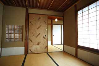 Foto, materiell, befreit, Landschaft, Bild, hat Foto auf Lager,Meiji-mura-Dorf Museum Kinmochi Saionji ein anderes Haus, das Rutschen von Papier-Eingang, shoji, Japanisch-Stilgebude, Kulturelles Erbe