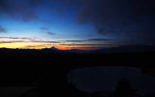 photo, la matire, libre, amnage, dcrivez, photo de la rserve,Le matin de Mt. Fuji, Mt. Fuji, L'incandescence du matin, nuage, couleur