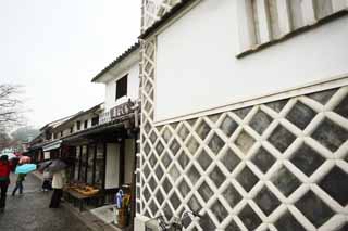 photo,material,free,landscape,picture,stock photo,Creative Commons,Kurashiki storehouse, souvenir, Tradition architecture, signboard, wall covered with square tiles and jointed with raised plaster