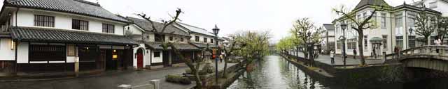 Foto, materiell, befreit, Landschaft, Bild, hat Foto auf Lager,Kurashiki Kurashiki-Fluss, Traditionelle Kultur, Das Pflaster, Japanische Kultur, Die Geschichte