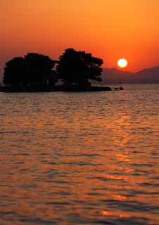 foto,tela,gratis,paisaje,fotografa,idea,El sol poniente de Lake Shinji - ko, El sol, La superficie del agua, Isla de novia, 100 selecciones del sol poniente japons