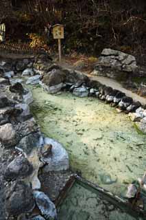 fotografia, material, livra, ajardine, imagine, proveja fotografia,A lagoa do Kusatsu fonte termal lapis lazuli, pedra, fonte termal, Enxofre, gua quente