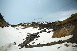 photo, la matire, libre, amnage, dcrivez, photo de la rserve,Kusatsu Mt. Shirane champ neigeux, arbre, ciel bleu, haute montagne, Forme d'un arbre